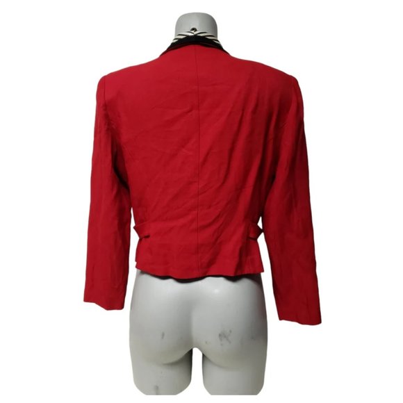 90s Petite Perceptions by Irene B red button front cropped jacket . size 12 - Picture 3 of 5